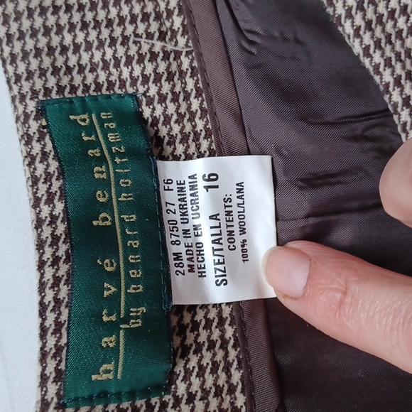 Harve Benard Wool Houndstooth Pencil Midi Skirt- Sz. 16 - Picture 8 of 10